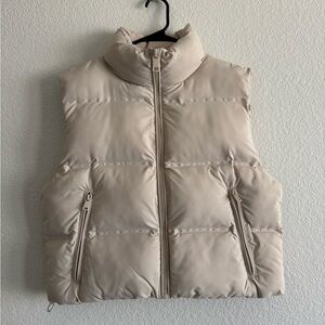 Zara Beige Puffer Vest